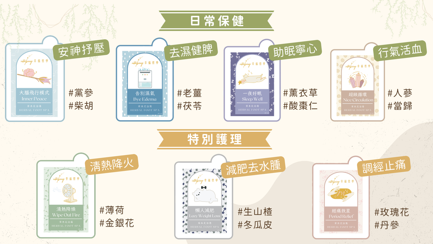 【綜合】全系列草本足浴套裝 (7包/28包)丨草本足浴湯 Herbal Foot Spa